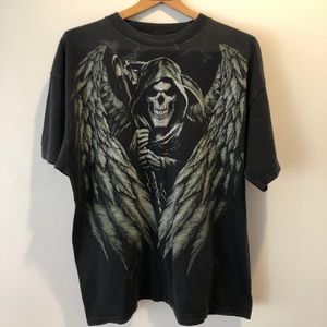 Vintage Skeleton death reaper tee size XL